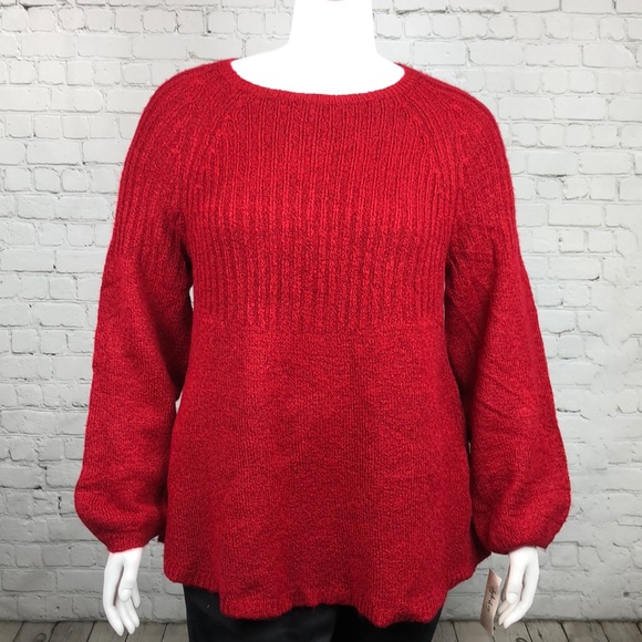 0X 1X 2X Style & Co Soft Red Sweater Plus Size - Picture 2 of 5